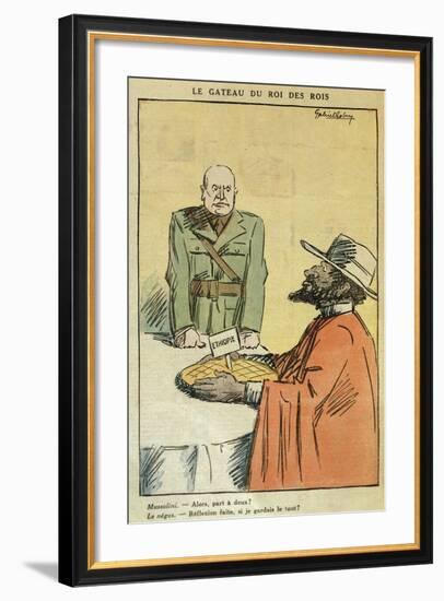 Caricature of Mussolini-null-Framed Giclee Print