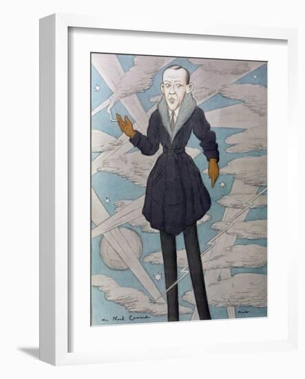 Caricature of Noel Coward-Max Beerbohm-Framed Giclee Print