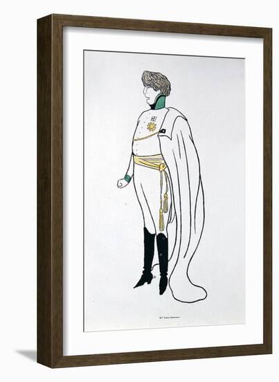 Caricature of Sarah Bernhardt in the Role of the Duc de Reichstadt in 'L'Aiglon', 1905-Leonetto Cappiello-Framed Giclee Print