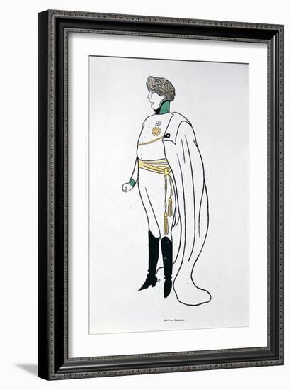 Caricature of Sarah Bernhardt in the Role of the Duc de Reichstadt in 'L'Aiglon', 1905-Leonetto Cappiello-Framed Giclee Print