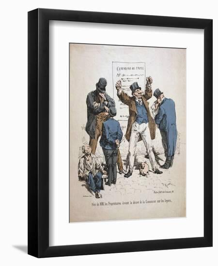 Caricature of the Proprietors, Paris Commune, 1871-null-Framed Giclee Print