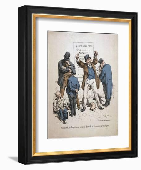 Caricature of the Proprietors, Paris Commune, 1871-null-Framed Giclee Print