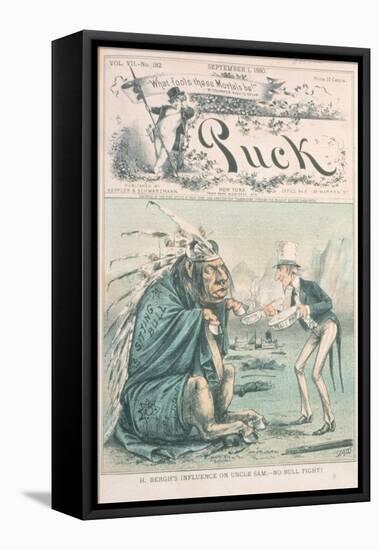 Caricature of Uncle Sam and Sitting Bull-null-Framed Premier Image Canvas