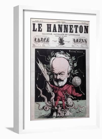 Caricature of Victor Hugo as Zeus in Exile on Guernsey from the Front Cover Of"Le Hanneton"-G. Deloyoti-Framed Giclee Print