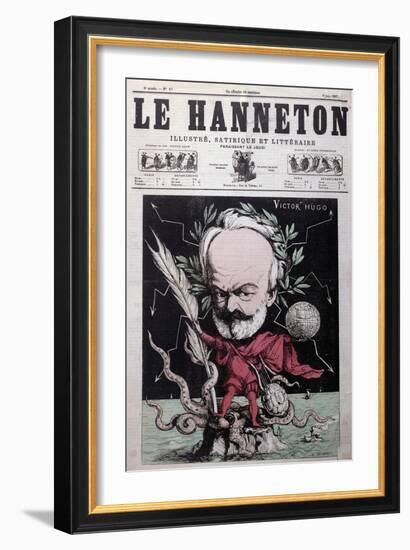 Caricature of Victor Hugo as Zeus in Exile on Guernsey from the Front Cover Of"Le Hanneton"-G. Deloyoti-Framed Giclee Print