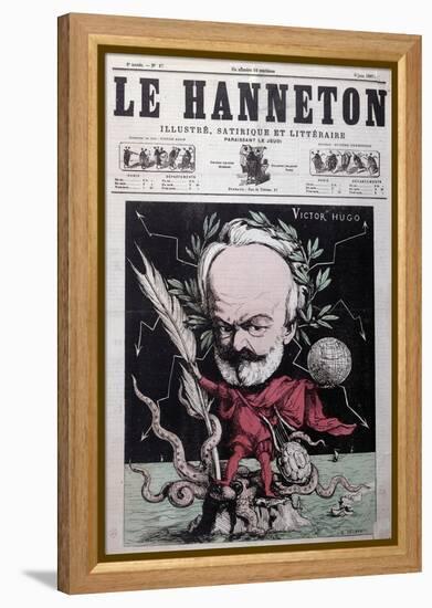 Caricature of Victor Hugo as Zeus in Exile on Guernsey from the Front Cover Of"Le Hanneton"-G. Deloyoti-Framed Premier Image Canvas