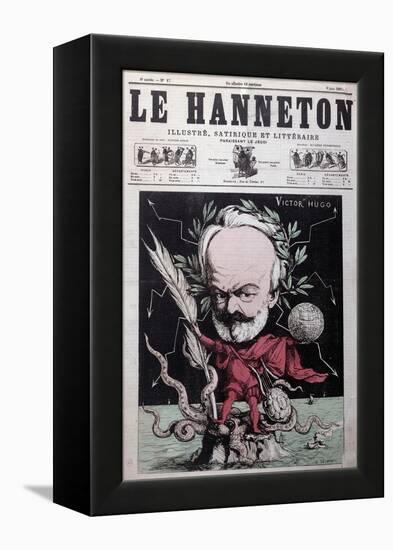 Caricature of Victor Hugo as Zeus in Exile on Guernsey from the Front Cover Of"Le Hanneton"-G. Deloyoti-Framed Premier Image Canvas
