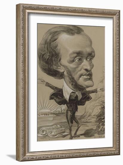 Caricature of Wagner, with a Huge Head on a Tiny Body-Etienne Carjat-Framed Giclee Print