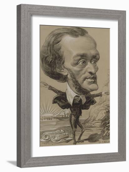 Caricature of Wagner, with a Huge Head on a Tiny Body-Etienne Carjat-Framed Giclee Print