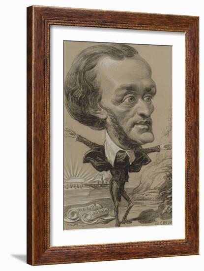 Caricature of Wagner, with a Huge Head on a Tiny Body-Etienne Carjat-Framed Giclee Print