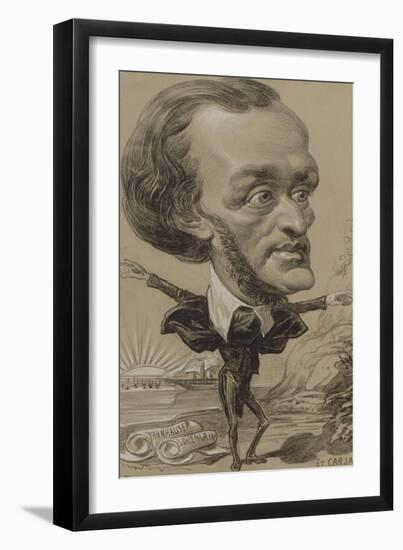 Caricature of Wagner, with a Huge Head on a Tiny Body-Etienne Carjat-Framed Giclee Print