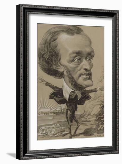 Caricature of Wagner, with a Huge Head on a Tiny Body-Etienne Carjat-Framed Giclee Print