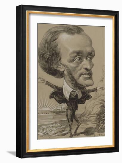 Caricature of Wagner, with a Huge Head on a Tiny Body-Etienne Carjat-Framed Giclee Print