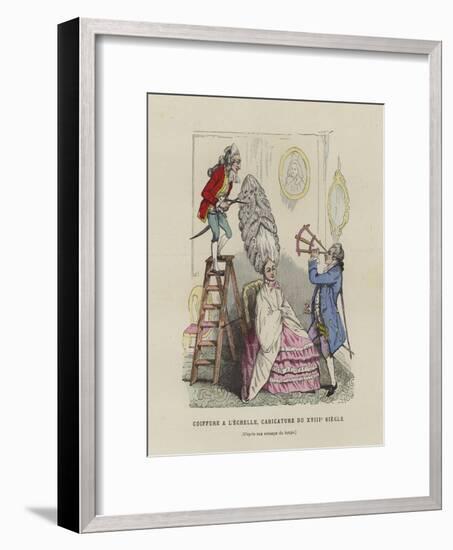 Caricature on French Women's Hairstyles of the 18th Century-null-Framed Giclee Print