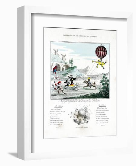 Caricature on the Direction of the Aerostat, 1887-Gaston Tissandier-Framed Giclee Print