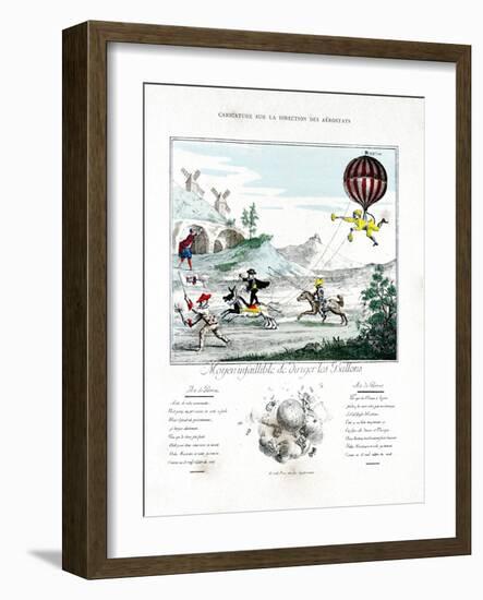 Caricature on the Direction of the Aerostat, 1887-Gaston Tissandier-Framed Giclee Print