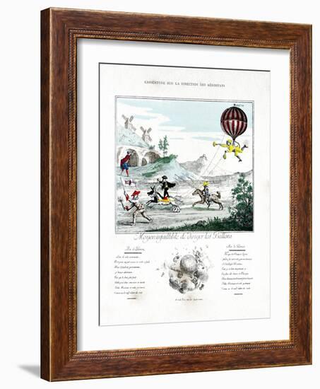 Caricature on the Direction of the Aerostat, 1887-Gaston Tissandier-Framed Giclee Print