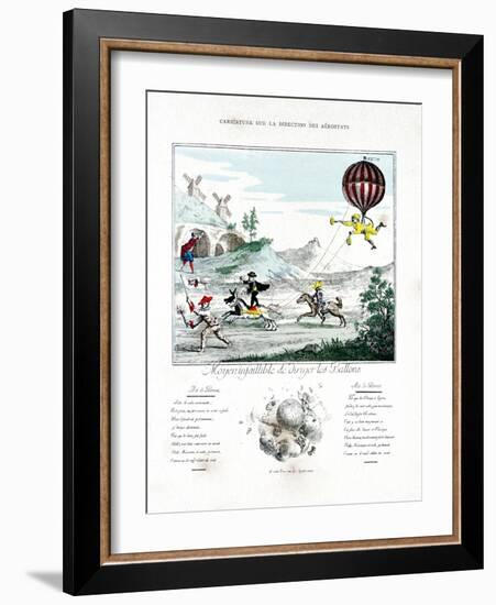 Caricature on the Direction of the Aerostat, 1887-Gaston Tissandier-Framed Giclee Print