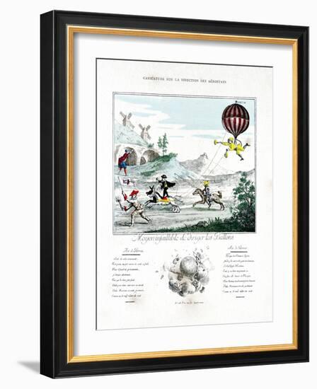 Caricature on the Direction of the Aerostat, 1887-Gaston Tissandier-Framed Giclee Print