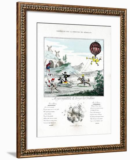 Caricature on the Direction of the Aerostat, 1887-Gaston Tissandier-Framed Giclee Print