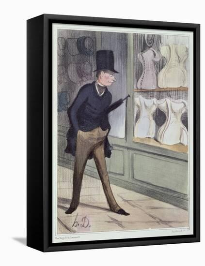 Caricature on the Sizes of Corsets-Honore Daumier-Framed Premier Image Canvas