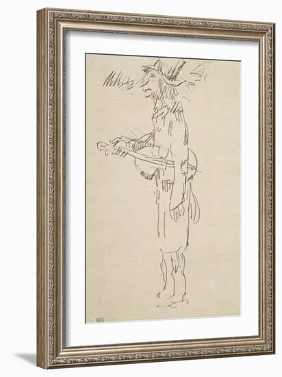 Caricature, violoniste, profil gauche-Pierre Puvis de Chavannes-Framed Giclee Print