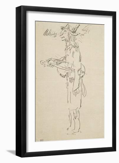 Caricature, violoniste, profil gauche-Pierre Puvis de Chavannes-Framed Giclee Print