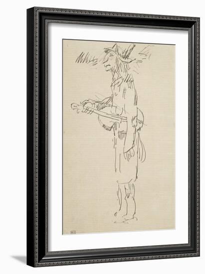 Caricature, violoniste, profil gauche-Pierre Puvis de Chavannes-Framed Giclee Print