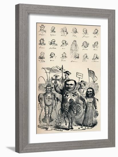 Caricatures of Members of the National Conference at Frankfort and of the Prussian Kreuz-Zeitung P-null-Framed Giclee Print