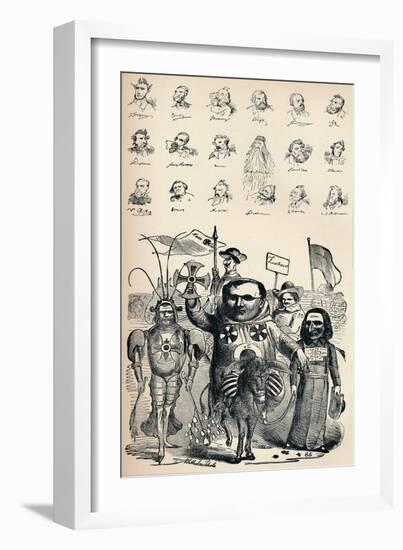 Caricatures of Members of the National Conference at Frankfort and of the Prussian Kreuz-Zeitung P-null-Framed Giclee Print