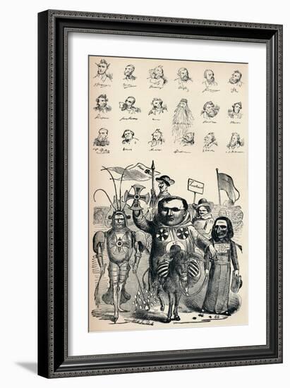 Caricatures of Members of the National Conference at Frankfort and of the Prussian Kreuz-Zeitung P-null-Framed Giclee Print