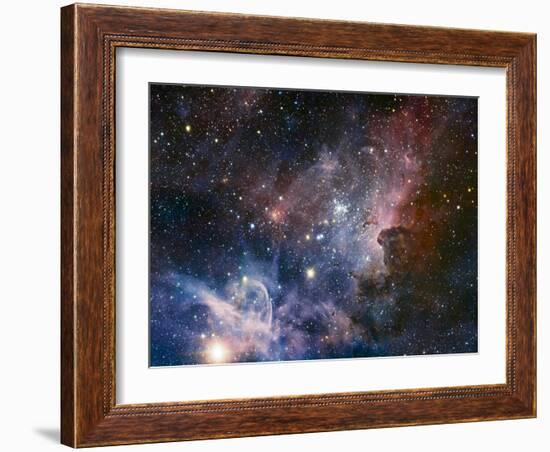 Carina Nebula Infrared from HAWK-I-ESO-Framed Art Print