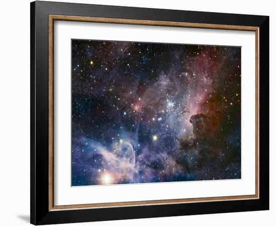 Carina Nebula Infrared from HAWK-I-ESO-Framed Art Print