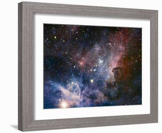 Carina Nebula Infrared from HAWK-I-ESO-Framed Art Print