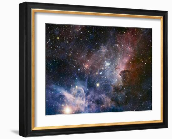 Carina Nebula Infrared from HAWK-I-ESO-Framed Art Print