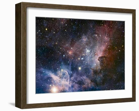 Carina Nebula Infrared from HAWK-I-ESO-Framed Art Print