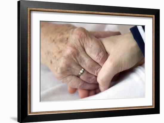 Caring for the Elderly, Conceptual Image-Crown-Framed Photographic Print