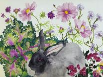 Bunny with Pansies-Carissa Luminess-Giclee Print