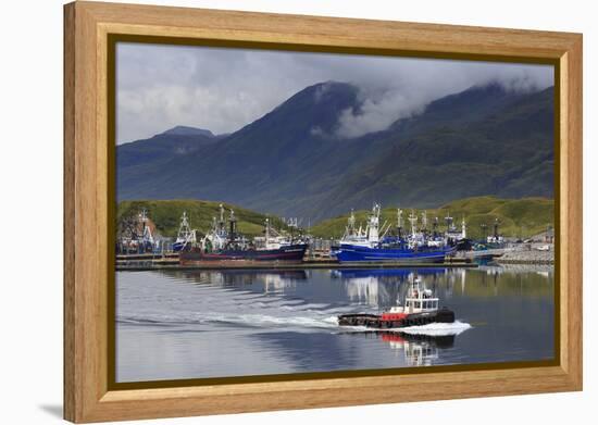 Carl E. Moses Boat Harbor, Dutch Harbor, Amaknak Island, Aleutian Islands, Alaska, USA-Richard Cummins-Framed Premier Image Canvas