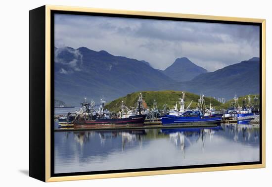 Carl E. Moses Boat Harbor, Dutch Harbor, Amaknak Island, Aleutian Islands, Alaska, USA-Richard Cummins-Framed Premier Image Canvas