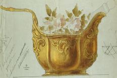 A Drawing of a Large Gilt Metal Kovsh in the Louis XV Style-Carl Faberge-Framed Giclee Print