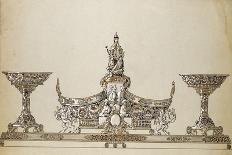 A Drawing of a Large Gilt Metal Kovsh in the Louis XV Style-Carl Faberge-Giclee Print