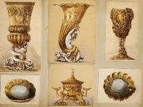 A Drawing of a Silver Table Lamp with a Twisted Fluted Body in Rococo Style-Carl Faberge-Giclee Print