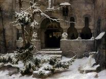 Monastery Garden in Snow-Carl Friedrich Lessing-Framed Giclee Print