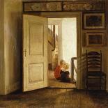 Children in an Interior-Carl Holsoe-Giclee Print