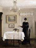 A Woman Sewing in an Interior-Carl Holsoe-Giclee Print