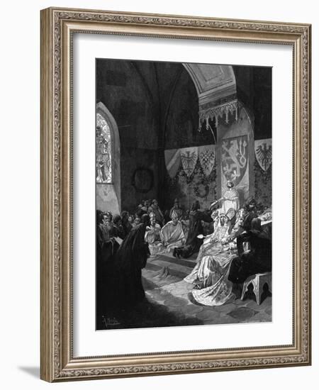 Carl IV at Prague-Alphonse Mucha-Framed Art Print