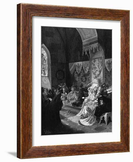 Carl IV at Prague-Alphonse Mucha-Framed Art Print