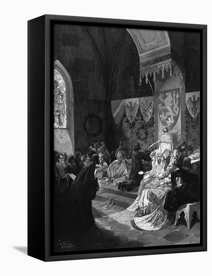 Carl IV at Prague-Alphonse Mucha-Framed Stretched Canvas