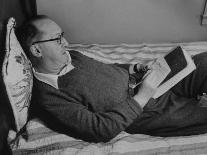 Author Vladimir Nabokov at Work, Writing on Index Cards in His Car-Carl Mydans-Premium Photographic Print